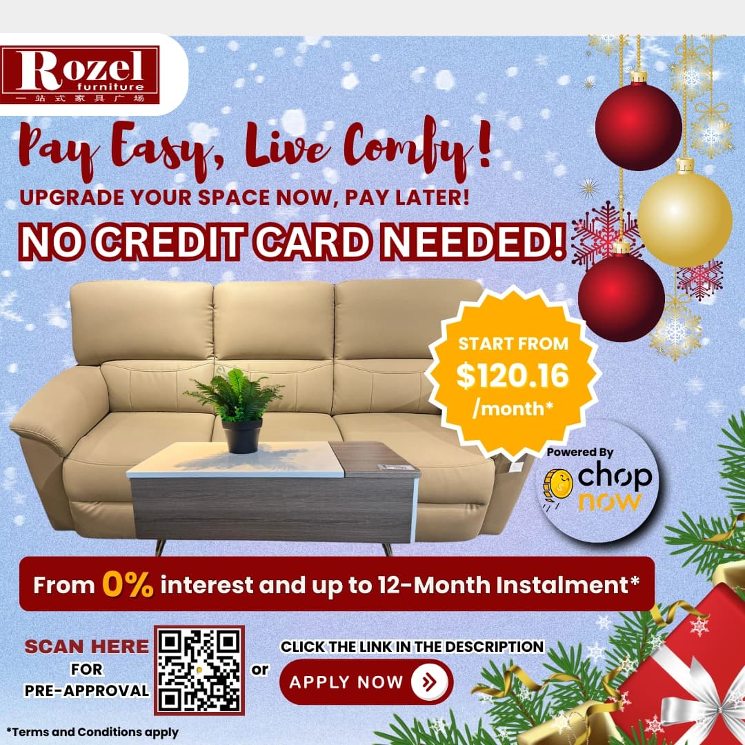 Rozel Xmas Edition 3-Seater Fabric Sofa